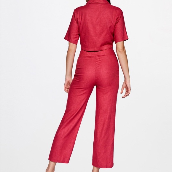 AND india Solid cropped set wine colour size 8 no signs of wearing just like new - Picture 4 of 6
